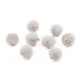 Ciondoli pompon in finta pelliccia grigia da 17 mm con asole dorate per gioielli fai da te - 10 Pezzi/Confezione / Grigio (10)