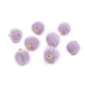 Ciondoli pompon da 17mm in finta pelliccia di visone viola per accessori per gioielli fai da te - 10 Pezzi/Confezione / Lavanda (17)