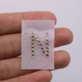 DIY letter N rhinestone hotfix transfer patch sparkling crystal apparel accessory for clothes design. - Letter N / White
