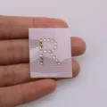 Letter R Rhinestone Hotfix Patch Golden Crystal DIY Clothing Accessory - Letter R / White