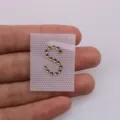 Letter S rhinestone hot fix patch sparkling crystal DIY clothing apparel decoration accessory. - Letter S / White
