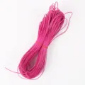 Cordón de cuero PU trenzado brillante plano fucsia de 2mm para joyería y bolsos DIY - Aprox. 180m/Manojo / Rosa Barbie (21#)
