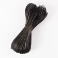 Cordón de cuero trenzado de PU marrón oscuro brillante plano de 2 mm para bolsos - Aprox. 10m/Manojo / N.º 20 marrón