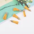 30mm Veloursleder Quasten mit Goldkappen für DIY Schlüsselanhänger Schmuckzubehör - 20er Set / 13
