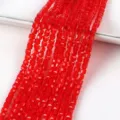 Leuchtend rote 4mm facettierte quadratische Glaskristallperlen für DIY-Schmuckherstellung - 4mm about 96 / Rot