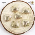 Pendentifs coeur CCB plaques or pour fabrication de bijoux faits main colliers bracelets 20pcs - Cœur Pois 18mm / 20 Pièces/Paquet / Or