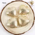 Pendentifs cœur dorés CCB fabrication de bijoux accessoires de bricolage 10pcs 25x24mm - Cœur Pois 24mm