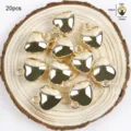 Pendentifs cœur plaqués or pour fabrication de bijoux DIY collier bracelet 20pcs - Cœur Bombé 15mm