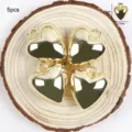 Pendentifs de coeur plaqués or bricolage collier bracelet fabrication bijoux 5pcs. - Cœur Bombé 23mm