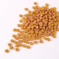 Piccole rose in resina marrone e giallo per nail art e decorazioni floreali 3D per progetti DIY - Stile 01 / 100 Pezzi/Confezione / Petalo Marrone Centro Giallo