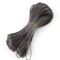 Cordón de cuero PU de 2mm plata oscura con textura metálica craquelada para joyería DIY - 2 Metros/Paquete / Gris Espacial