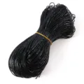 Cordón de cuero PU láser negro de 2 mm para joyería DIY y proyectos de tejido a mano - 2 Metros/Paquete / 06# Negro