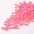 Piccoli ciondoli a rosa in resina rosa per nail art e decorazioni fai-da-te per cover. - Stile 03 / 100 Pezzi/Confezione / Petalo Rosa Centro Giallo