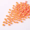 Mini rose in resina rosa e gialla per nail art 3D e decorazioni artigianali fai-da-te - Petalo Arancione Rosa Centro Giallo
