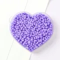 Heart-shaped box filled with purple candy-colored peanut beads for DIY jewelry - 5x8mm (Approx. 79 Pieces) / Blue and Purple