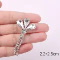 White rhinestone flower patch hot melt adhesive diy clothing shoe accessory 2.2x2.5cm - 76 White
