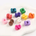 Close-up of vibrant colorful acrylic S shaped letter beads for DIY jewelry making crafts - Letter S / 5 Pieces