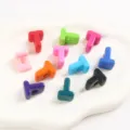 Macro view of colorful T-shaped acrylic alphabet beads for DIY jewelry making crafts - Letter T / 5 Pieces