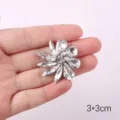 White rhinestone flower patch DIY apparel shoe decorative applique crystal diamond accessory - 78 White