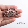 Eleganter roségoldener Glas-Strass-Aufbügler in Sonnenform, Maße ca. 4,9 x 3,0 cm - Stil 12 (Gold)