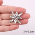 White rhinestone flower patch, sparkling crystal applique for DIY clothing and shoe accessories. - White