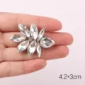 White rhinestone flower patch crystal applique for DIY clothing shoes accessories SKU 4.2cm - 81 White