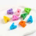 Colorful acrylic alphabet beads with large holes for DIY jewelry making and craft projects - Letter A / 5 Pieces