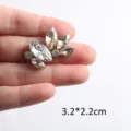 Eleganter Glas-Strass-Aufbügler in Marquise-Form für DIY-Kleidung Zubehör, 3.2x2.2cm - Style 28A (Gold)