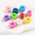 Mixed colorful acrylic large hole alphabet beads for DIY jewelry making accessories - Letter D / 5 Pieces