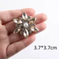 Goldener Glas-Strass-Schneeflocken-Patch für DIY-Kleidung, Größe 3,7x3,7cm. - Style 07 (Gold)