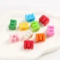 Multicolor acrylic alphabet letter E large hole beads for DIY jewelry and crafts - Letter E / 5 Pieces