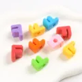 Vibrant colorful acrylic large hole letter F beads for DIY handmade jewelry crafting material - Letter F / 5 Pieces