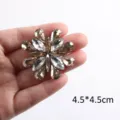 Funkelnder Glas-Strass-Patch in Schneeflockenform für DIY-Kleidung, 4,5 cm Größe - Style 15 (Gold)