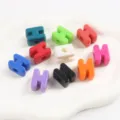 Colorful H-shaped acrylic alphabet beads with large holes for DIY jewelry making crafts - Letter H / 5 Pieces