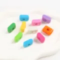 Assorted colorful rectangular acrylic beads with large holes for DIY jewelry making - Letter I / 5 Pieces