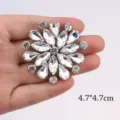 White Rhinestone Flower Applique Hot Fix DIY Clothing Shoe Jewelry Accessory 4.7cm - White 17