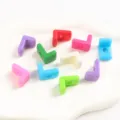 Colorful acrylic L-shaped large hole loose beads for DIY jewelry beading and crafts - Letter L / 5 Pieces