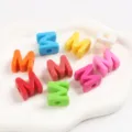 Colorful acrylic large-hole letter M beads for DIY jewelry making crafts and accessories - Letter M / 5 Pieces