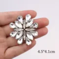 Rhinestone flower patch crystal applique DIY clothing shoe decorative accessory 4.5x4.1cm - 15 White