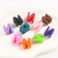 Mixed colors acrylic large hole letter beads for DIY jewelry making and craft supplies - Letter N / 5 Pieces