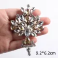 Großer goldener Glas-Strass-Applikationsflicken für DIY-Kleidungszubehör 9,2x6,2cm - Style 36 (Gold)