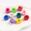 Assorted colorful acrylic large hole beads for DIY jewelry making on a white tray - Letter O / 5 Pieces