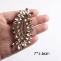 Champagnegoldener Glas-Strass-Patch-Applikation für DIY-Kleidung Basteln 7x3,6cm - Style 33 (Gold)