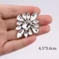 White rhinestone flower applique hot fix DIY clothing shoe decorative crystal patch 4.5x3.6cm - White 6