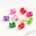 Colorful large-hole acrylic letter R beads for DIY jewelry making and bracelet crafts - Letter R / 5 Pieces
