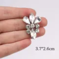 White crystal rhinestone patch applique DIY clothing shoe accessory size 3.7x2.6cm - 37 White