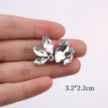 White rhinestone appliqué patch variant, crystal flower diy craft accessory for clothes and shoes. - 28B White