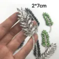 White rhinestone leaf applique diy clothing shoes patch crystal diamond accessory 2x7cm - Leaf 4# White