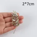 White rhinestone leaf patch hotfix crystal applique DIY clothing shoe accessories 2x7cm - Leaf 4# Champagne