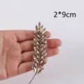 White rhinestone leaf applique hot fix crystal DIY clothing shoe accessories size 2x9cm - Leaf 5# Champagne